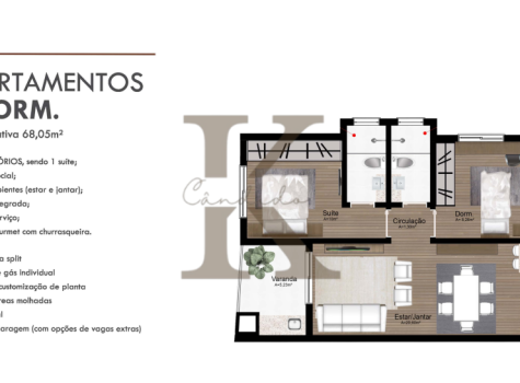 Apartamento 2 dormitórios Dom feliciano, Residencial Domani - Gravataí